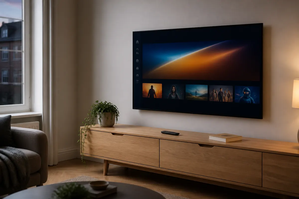 Living room TV ready for Dynasty IPTV setup